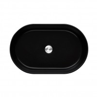 Hot Sale Matte Black Quartz Oval Shaped Wash Basin