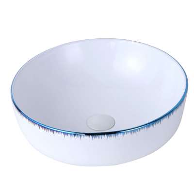 Hot selling counter top basin round wash basin bathroom ceramic sanitary ware handmade sink