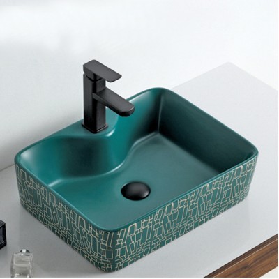 Personalise creative design matt glazed rectangular bathroom ceramic sinks countertop bathroom vanity basin