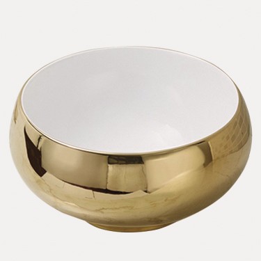 Hot-selling golden wash basin bathroom luxury goods bathroom sink electroplating golden round wash basin hand paint ceramic sink