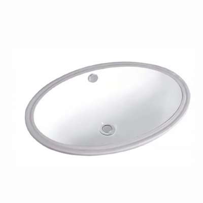 Chaozhou manufacturers no hole sanitary ware oval ceramic sink under counter wash basin