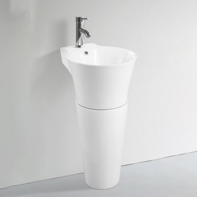 Hotel bathroom sink floor standing cheap price ceramic pedestal basin