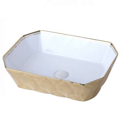 Wholesale creative design  ceramic rectangle wash basin lavabo countertop bathroom sinks