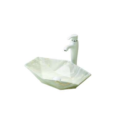 Factory direct unique design ceramic bathroom sink table stone grain wash basin