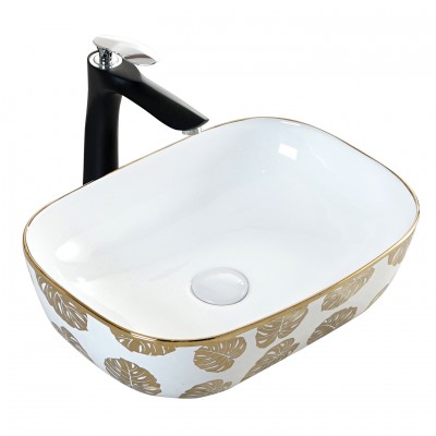 High grade sanitary ware  bathroom design sink lavatory  gold art decorative wash basin counter top basin modern bathroom sink