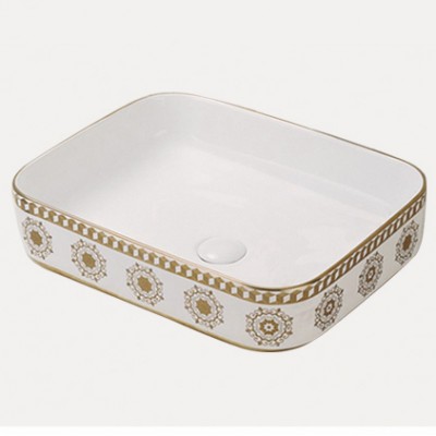 Modern rectangular luxury bathroom sanitary ware gold ceramic sink wash basin price bathroom sinks