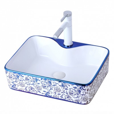 Wholesale practical sanitary ware single hole wash art basin rectangular basin bathroom ceramic vessel sinks